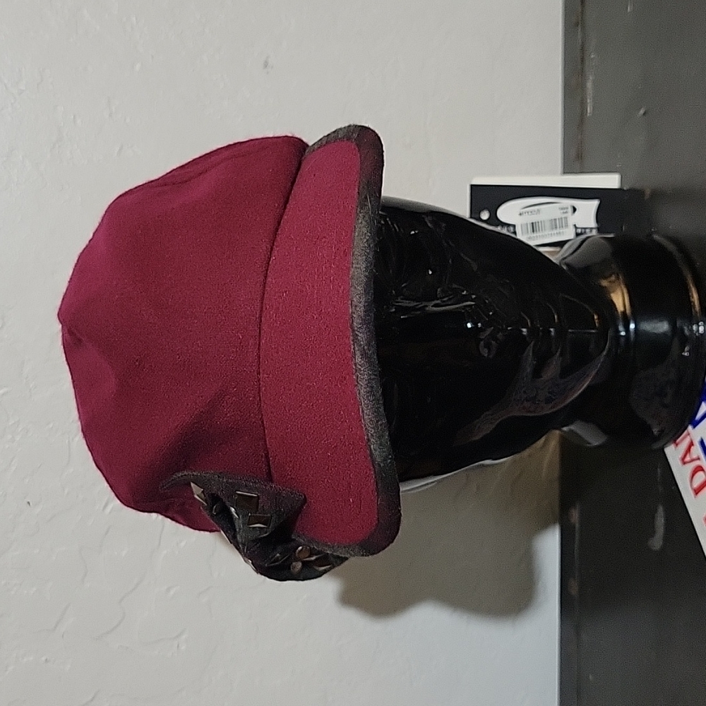 CHECKS Please Baseball Hat Bow Burgandy